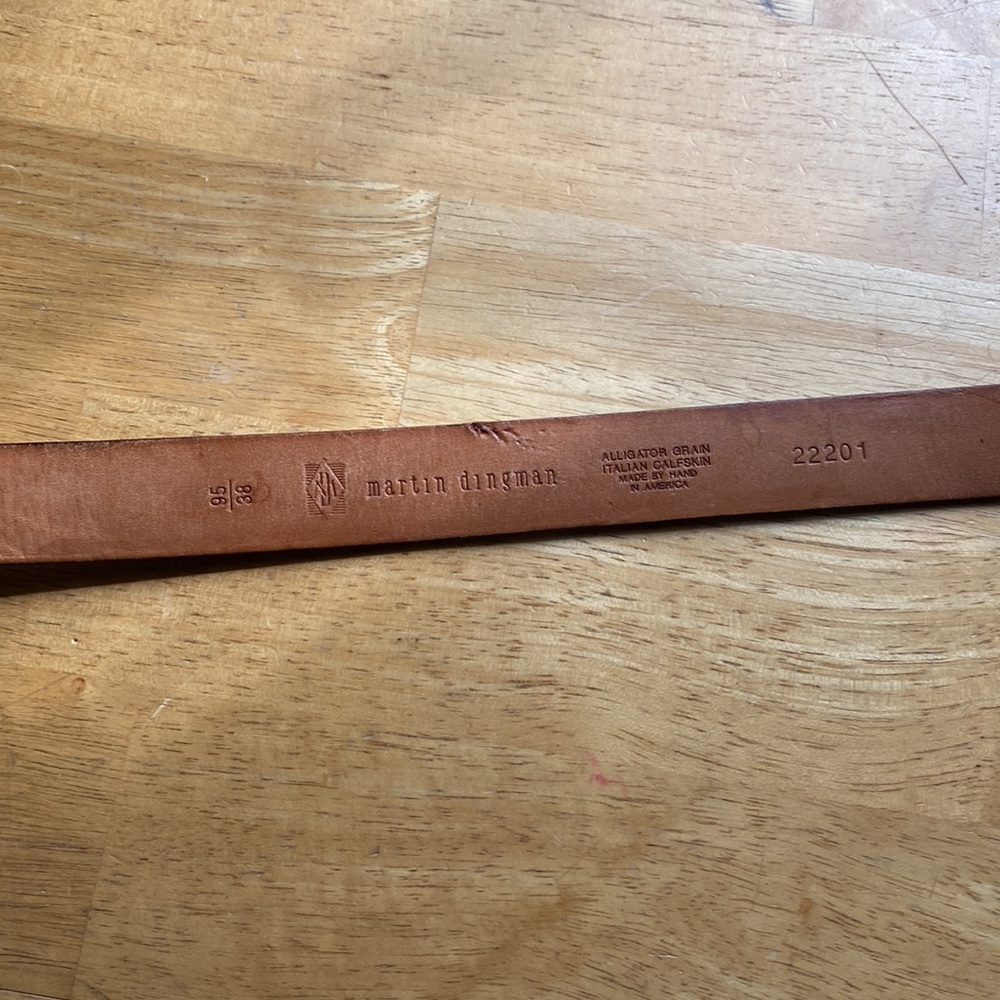Belt Brown color Martin Dingman brand Alligator-Grain Leather Size 38 pre-owned - Picture 5 of 15